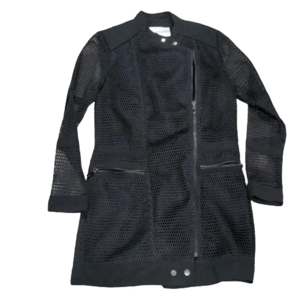 Lucy Paris black net coat mini dress size small‎